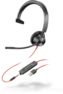Plantronics/Poly Blackwire 3305 Series Corded USB Headset -Cheap Headphones Store blackwire 3315 usb a