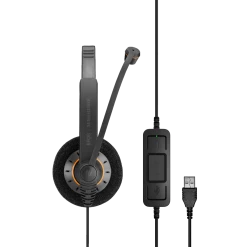 EPOS|Sennheiser IMPACT SC 60 Headset USB ML -Cheap Headphones Store epos sennheiser impact sc 60 usb ml side view with usb connector