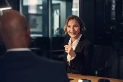 EPOS|Sennheiser IMPACT SDW 5036 Mono Wireless Headset -Cheap Headphones Store epos sennheiser impact sdw 5036 mono wireless headset being worn