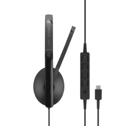 EPOS | Sennheiser SC 135 Mono USB-C And 3.5mm Corded Headset -Cheap Headphones Store epos sennheiser sc 135 mono usb c and 3.5mm corded headset side view with call control