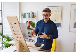 Jabra Speak2 55 UC Speakerphone -Cheap Headphones Store jabra speak2 55 lifestyle home office standing desk