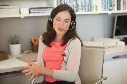 Plantronics/Poly EncorePro HW705 Series Corded USB Headset -Cheap Headphones Store ls encorepro 510 woman home closeup talking med 17feb15 2